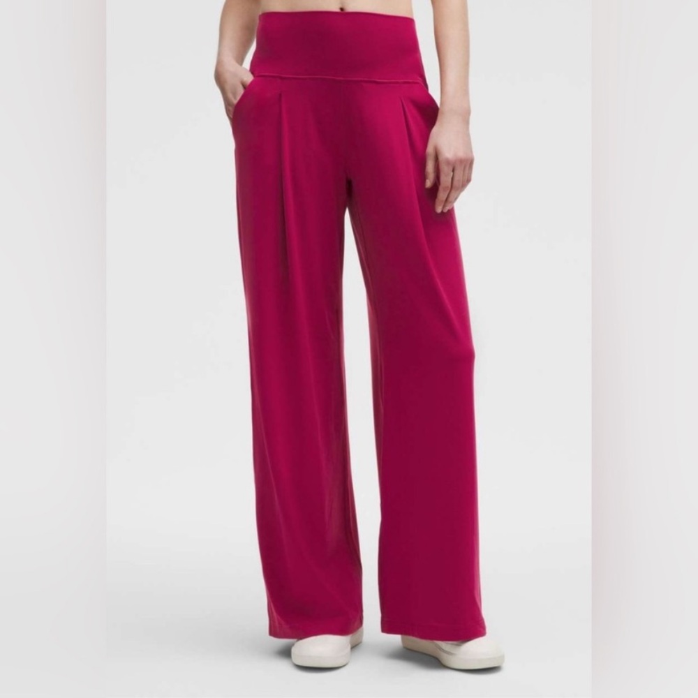 NWT•Lululemon Align Palazzo Pant Size 14 Deep Berry Wide Leg High Rise Pocket